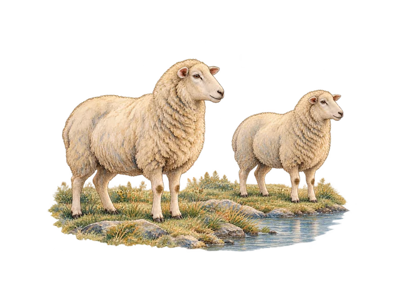 兌の動物象を表す羊のイラスト