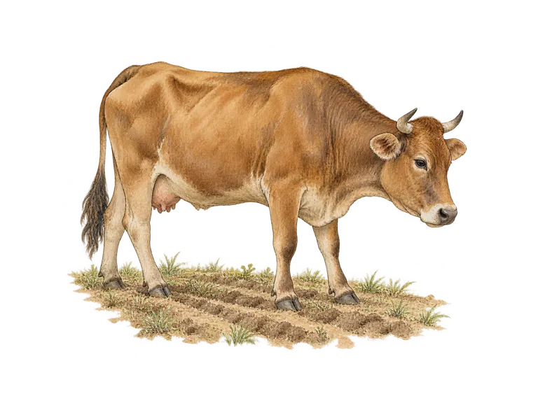 坤の動物象を表す牛のイラスト