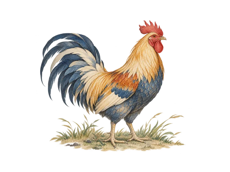 巽の動物象を表す鶏のイラスト