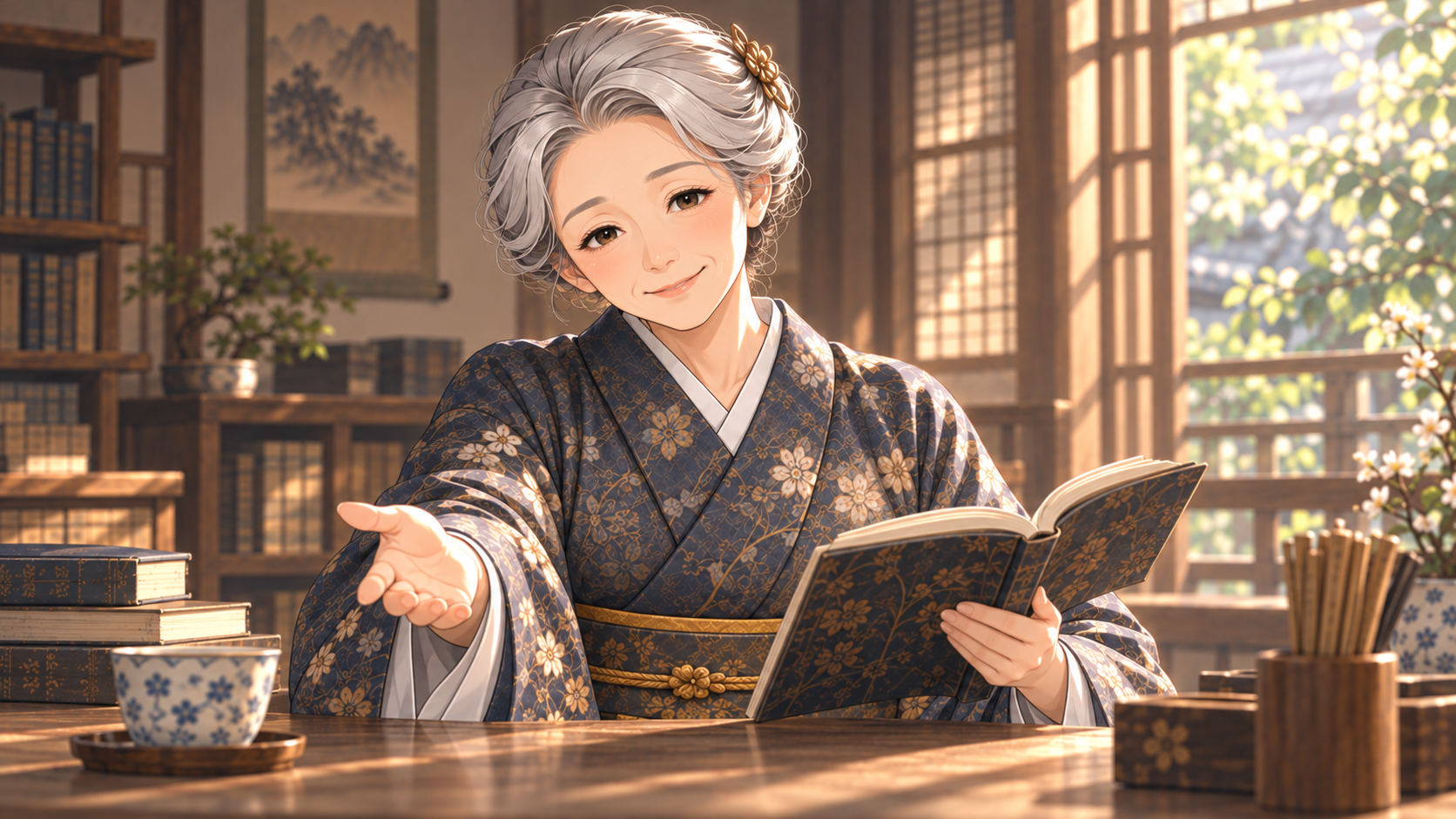 本を開き、読者を次の易の体験へ案内する神龍易子